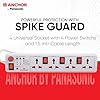 Anchor by Panasonic 4 way 6A Universal Socket with 3 Switch & 1 Master Switch | 4 Way Extension Board with 1.5 Mtr Extension Cord | Multi Plug Socket for Home Wall, Office (22568)