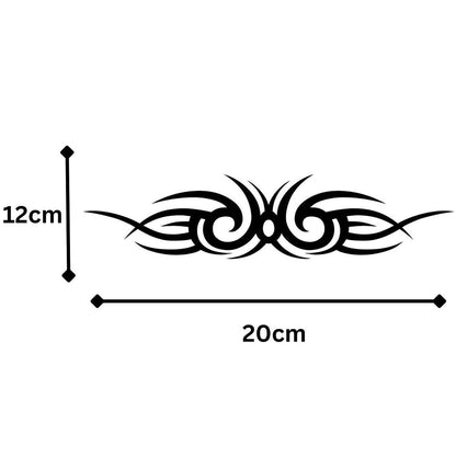 Akshar Arts Bhuwana Decals Stickers Like Tattoo Pack of 2 Car Bike Bumper Hood Window Waterproof Black (20X12CM)