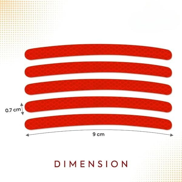 Akshar Arts Bhuwana  Premium Wheel Reflective Strips for Cars, Motorcycles & Bicycles – Waterproof Rim Tape Decals for Night Visibility & Safety | Easy to Apply, Long-Lasting Adhesive (Set of 20)