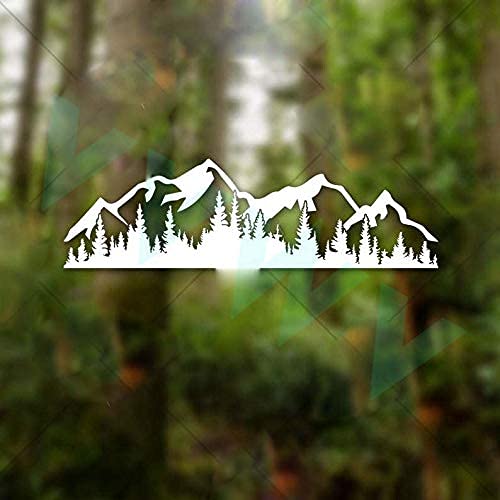 Akshar Arts Bhuwana Mountains and Trees Stickers and Decals Exterior for Mahindra Hood Bonnet Wall Car White L X H 23.00 X 7.00 Cms(Vinyl), Self Adhesive