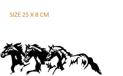 Akshar Arts Bhuwana Running Horses Vinyl Decal Car Self-Adhesive Sticker
