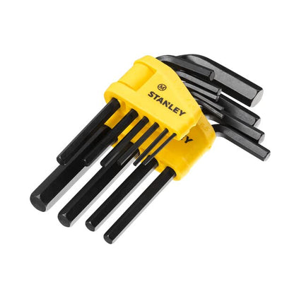 STANLEY 69-253 Metric Hex Key Set (10-Pieces), 1.5mm to 10mm, ANSI Certified, Made From S2 Steel, Clear Size Marking, Folding Plastic Carry Case, Anti-Corrosion Treatment, Black & Yellow