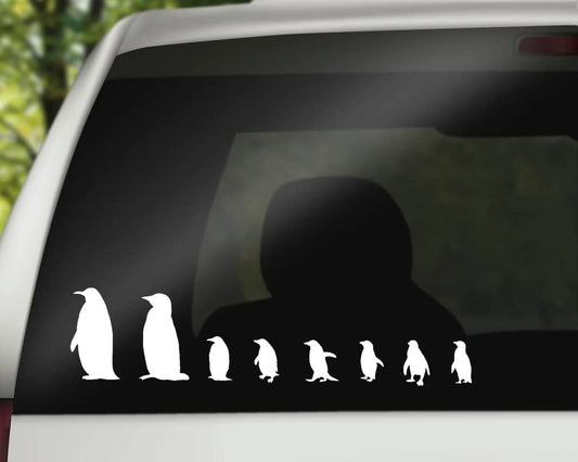 Akshar Arts Bhuwana Penguin Family Car Window Decal Penguin Family Decal Penguin Decal Stick Figure Family Sticker Baby nestlings Baby Chick