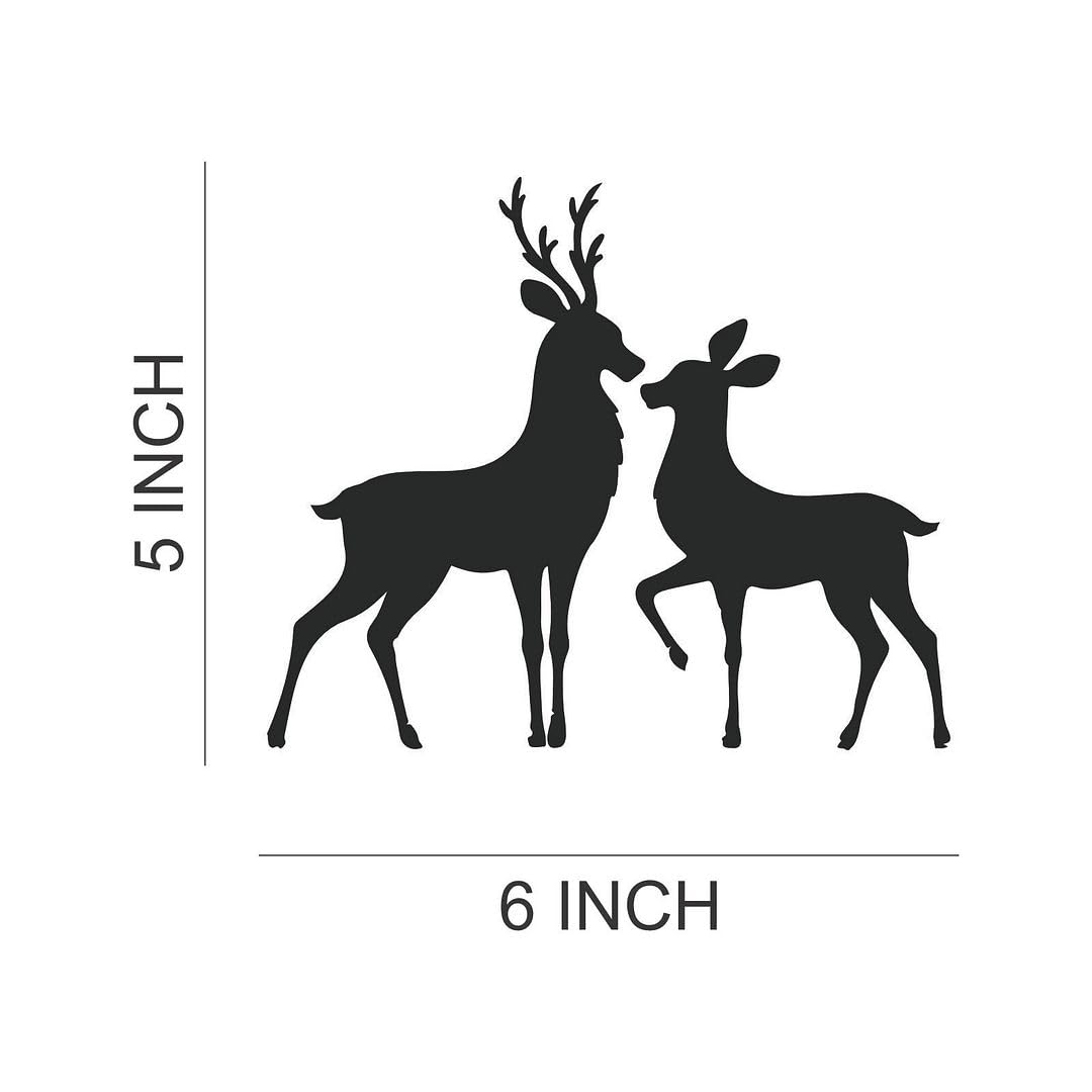 Akshar Arts Bhuwana Pack of 2 Deer Vinyl Self-Adhesive Waterproof Exterior Car Sticker for Vehicle Surface Black (5inchX6inch)_709