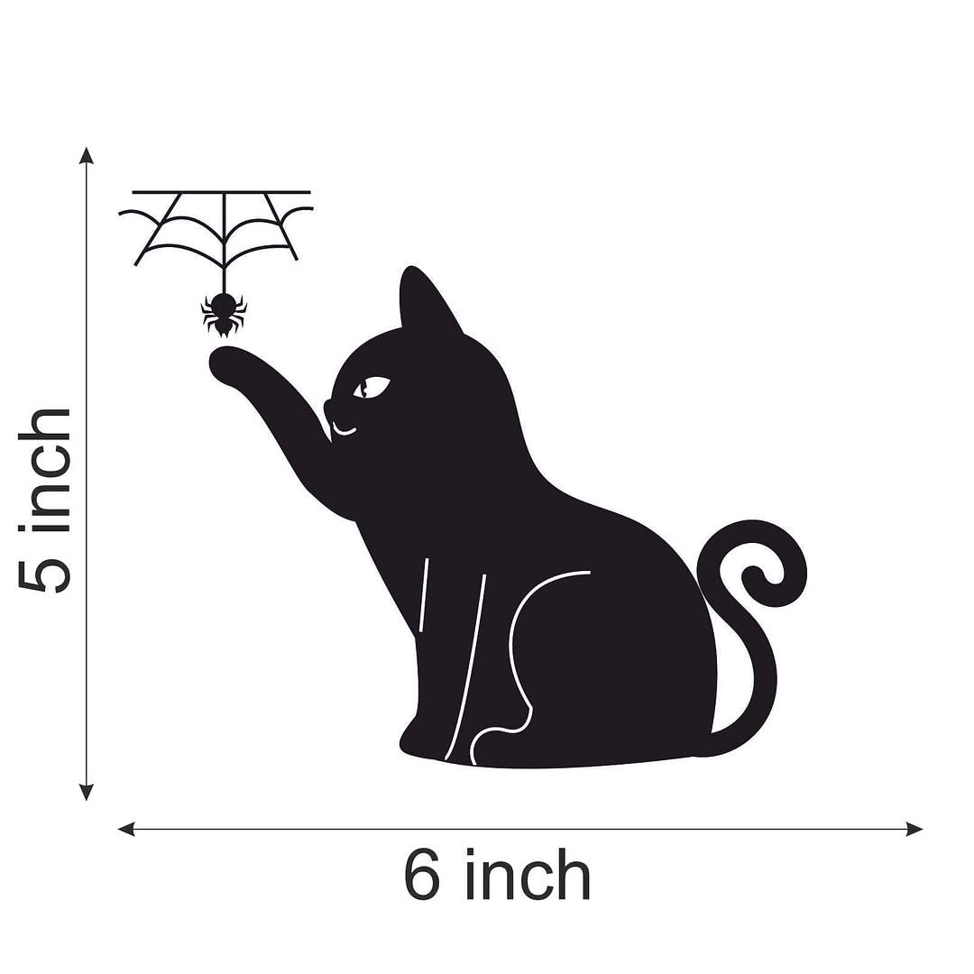 Akshar Arts Bhuwana Pack of 2 Car Exterior Decal Cat Vinyl Self-Adhesive Waterproof Sticker for Car Vehicle Surface Black (5inchX6inch)_C731