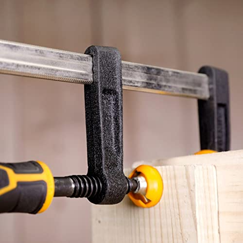 INGCO F Clamps (50x150mm), Steel f clamp with Rubberized Handle and Surface Protection PVC Cover for Better Grip Metal F Clamps for Woodworking Glass and Welding Works