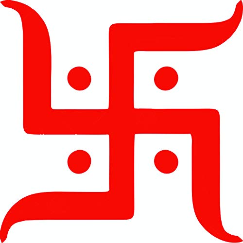 Akshar Arts Bhuwana Diwali Navratri Occasion, Swastik Vinyl Wall Sticker, 8 X 8 Inches Pack of 1-Self-Adhesive