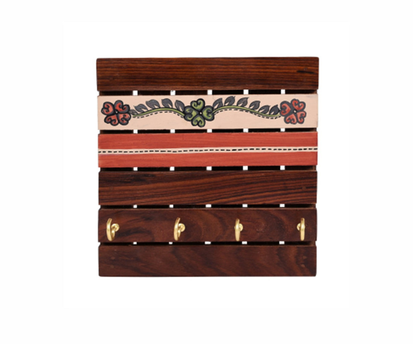 Udaipur Handicrafts Wood Brown Tribal Art Handcrafted Key Holder