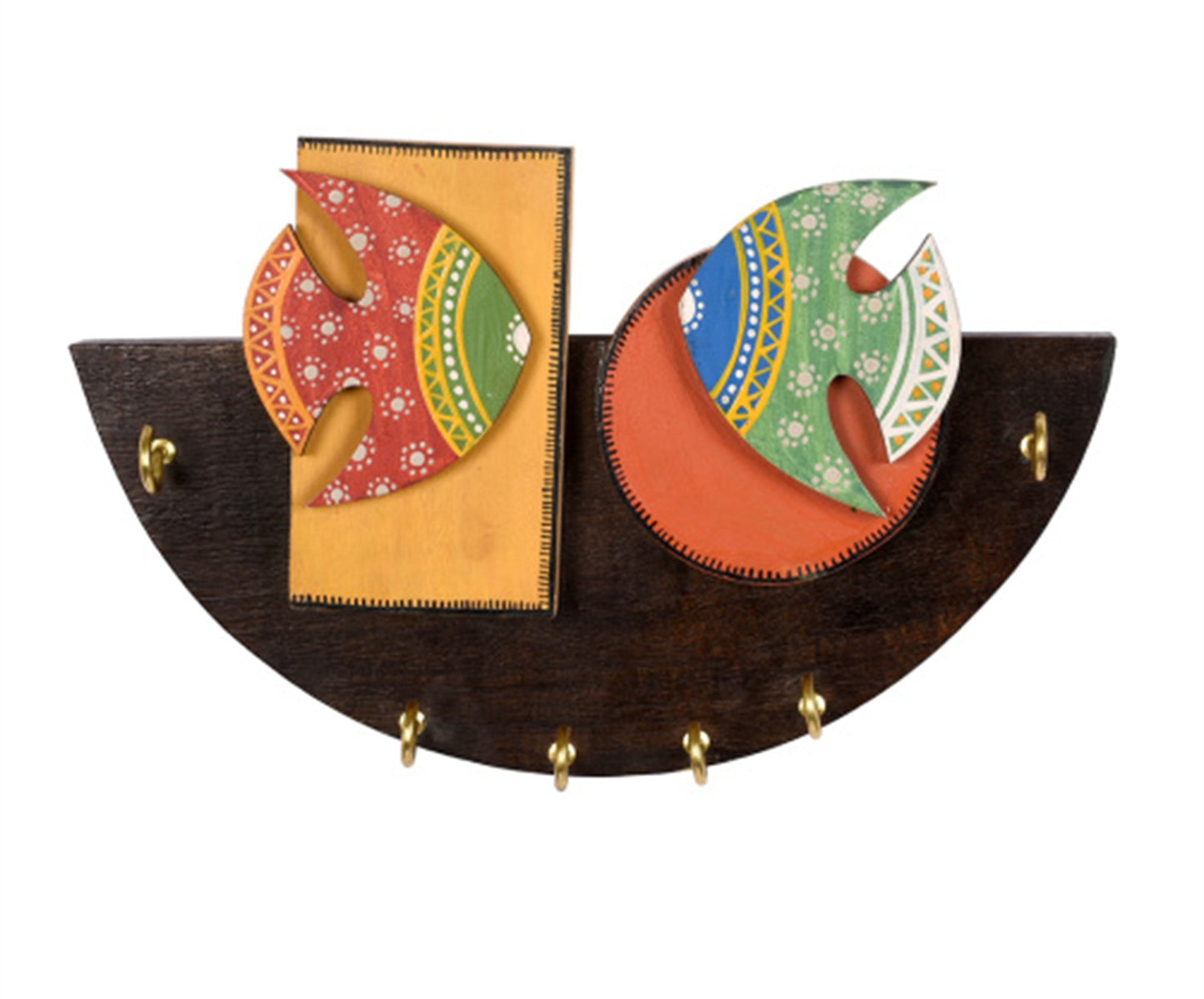 Udaipur Handicrafts Wood Multicolor  Fish Key Holder