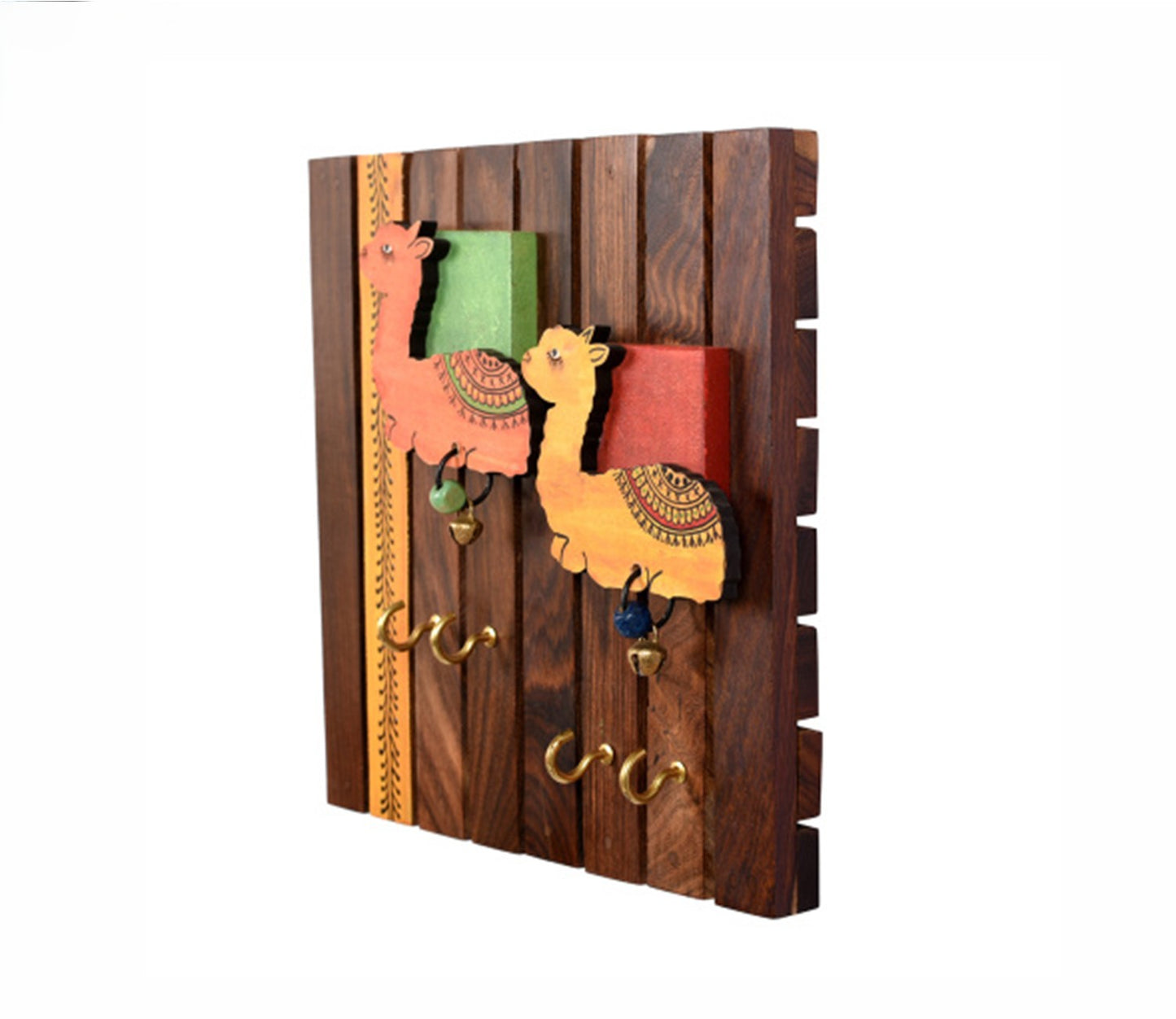 Udaipur Handicrafts Wood  Multicolor Tribal Art Alpaca Theme Key Holder