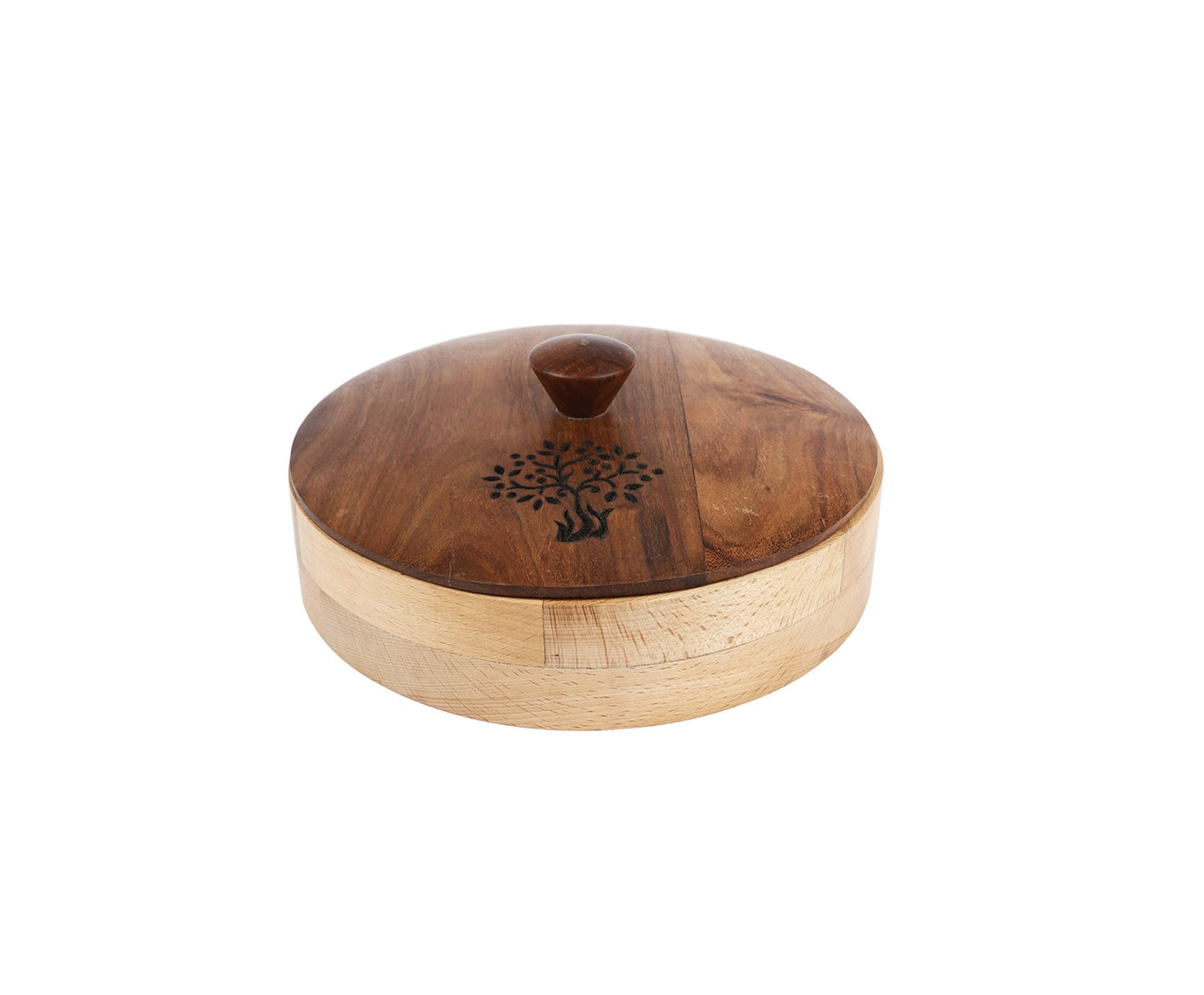 Udaipur Handicrafts Tree of Life Wood  Masala Dani for Seven Spices