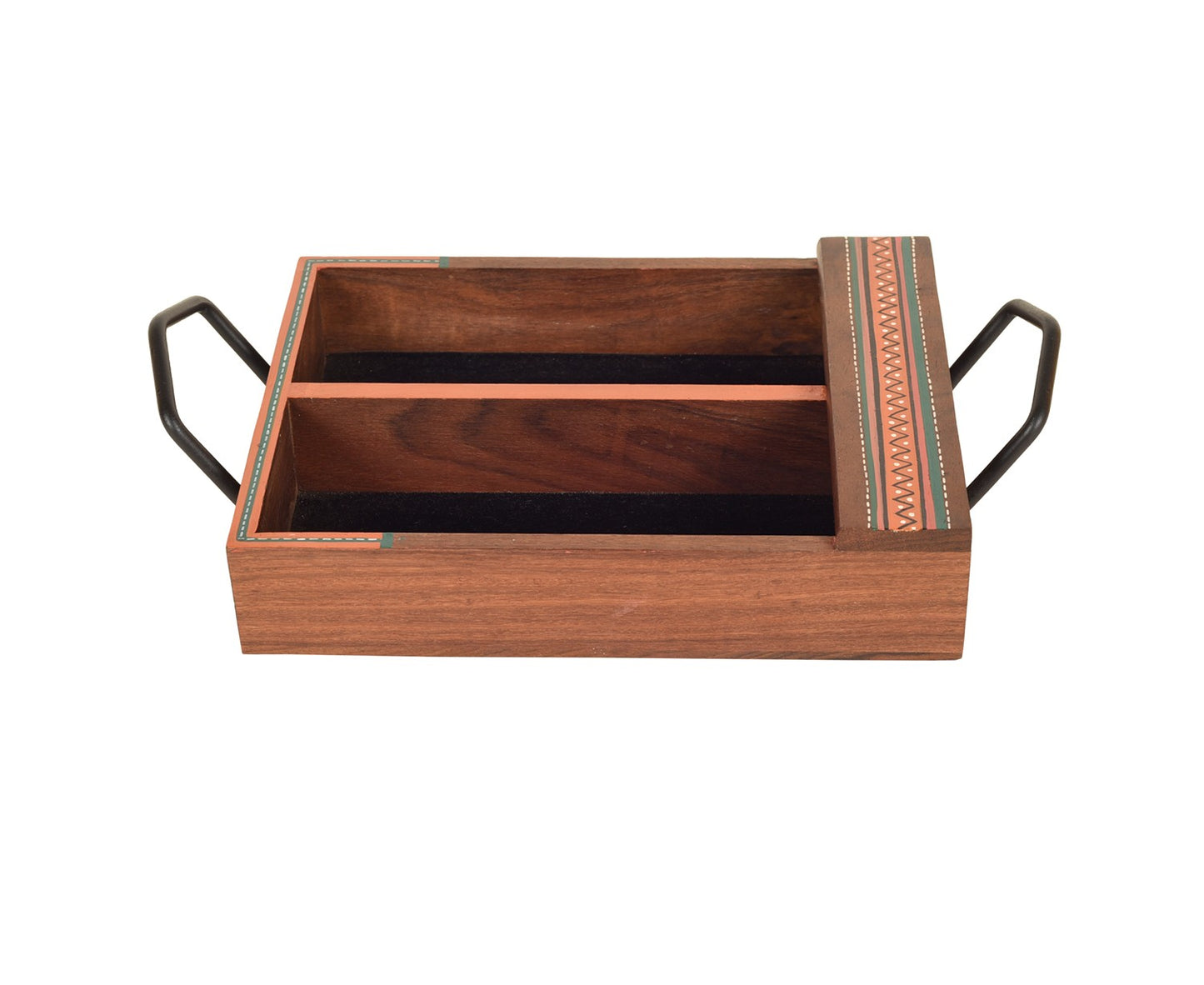 Udaipur Handicrafts Wood Madhubani Art Handcrafted Cutlery Holder Box