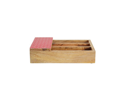 Udaipur Handicrafts Moroccan Red Mango Wood Spoon Holder