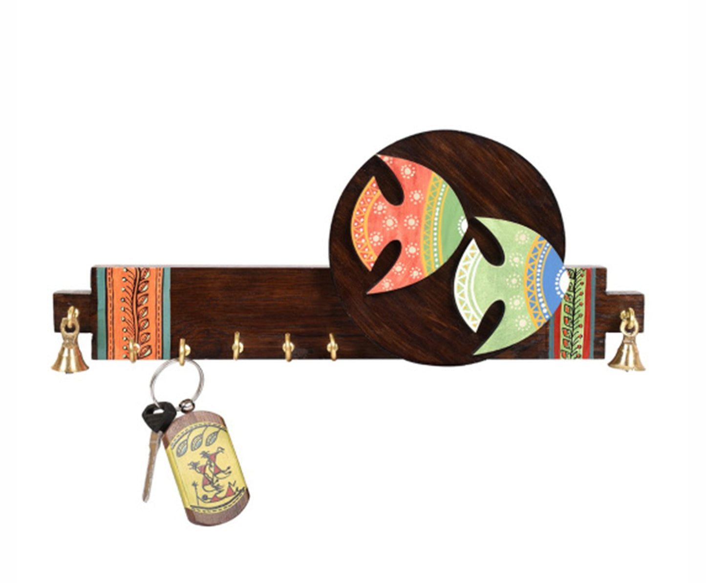 Udaipur Handicrafts Wood Multicolor Madhubuti Fish Handcrafted Key Holder