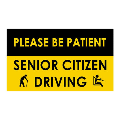 Akshar Arts Bhuwana Please Be Patient Senior Citizen Driving Sticker Decal 3.5x6 inches Pack of 2 for Windshield (Inside)