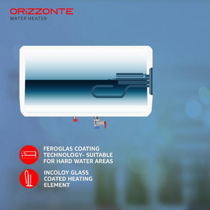 Havells Orizzonte 25 Litre Storage Water Heater(Geyser)| Anti Rust Tank| Remote Controlled| Digital display| With Shock Safe Plug | Warranty: 7 Year on Tank| Free Installation & Flexi Pipe (White)