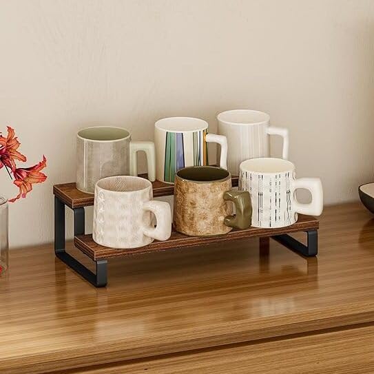 Udaipur Handicrafts Wood Spice Rack Shelf, Kitchen Organizer Rack, Rack Stand, Kitchen Counter Organizer, 30 x 15 x 15 cm, Dark Brown