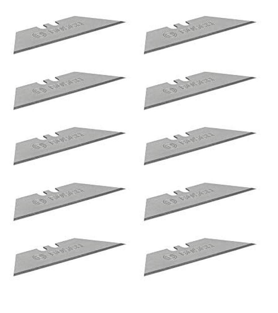 BOSCH Professional Folding Knife Blade Set with Rubber Handle - 10 Trapezoid Blades, Stainless Steel, One-Hand Dispenser, and Safety Box (63 x 19 mm Blade)