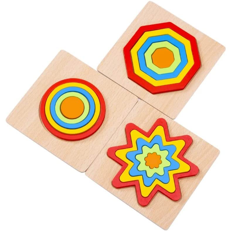 Udaipur HandiCrafts Toddler Puzzles Games Wooden Toys Montessori Rainbow Shape Sorting Puzzle Toys Toddlers Activities Preschool Learning Early Educational Birthday Gift Travel For Kids Age 1 2 3 4 Year Old