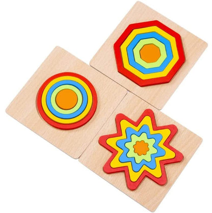 Udaipur HandiCrafts Toddler Puzzles Games Wooden Toys Montessori Rainbow Shape Sorting Puzzle Toys Toddlers Activities Preschool Learning Early Educational Birthday Gift Travel For Kids Age 1 2 3 4 Year Old