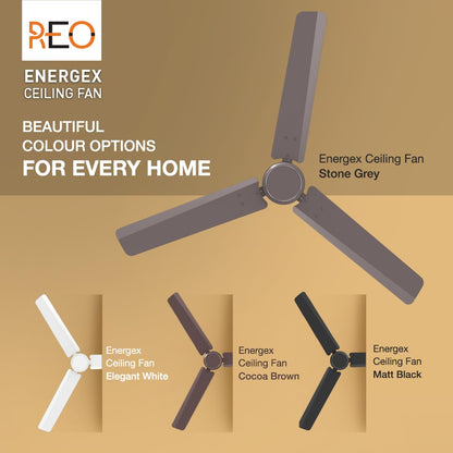 Havells REO Energex BLDC 1200MM Ceiling Fan "Fixed Price Always" | Air Flow: 220 CMM| Speed: 350 RPM| Reverse Rotation Mode| Timer Setting| 2 Year Door Step Warranty By Manufacturer (Stone Grey)