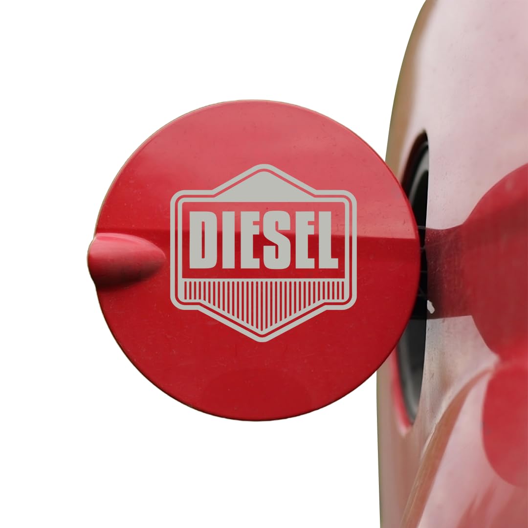 Akshar Arts BhuwanaVehicle Fuel Warning Sticker for Diesel Tanks (Metallic Silver)