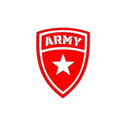 Akshar Arts Bhuwana Bold Red Army Star Sticker – Suitable for Cars, Bikes, and Laptops