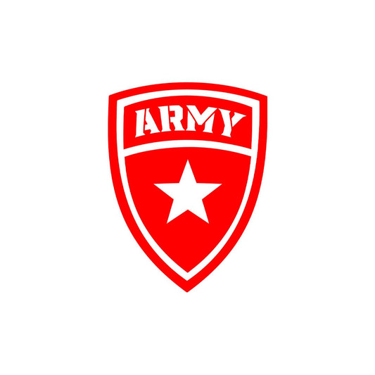 Akshar Arts Bhuwana Bold Red Army Star Sticker – Suitable for Cars, Bikes, and Laptops