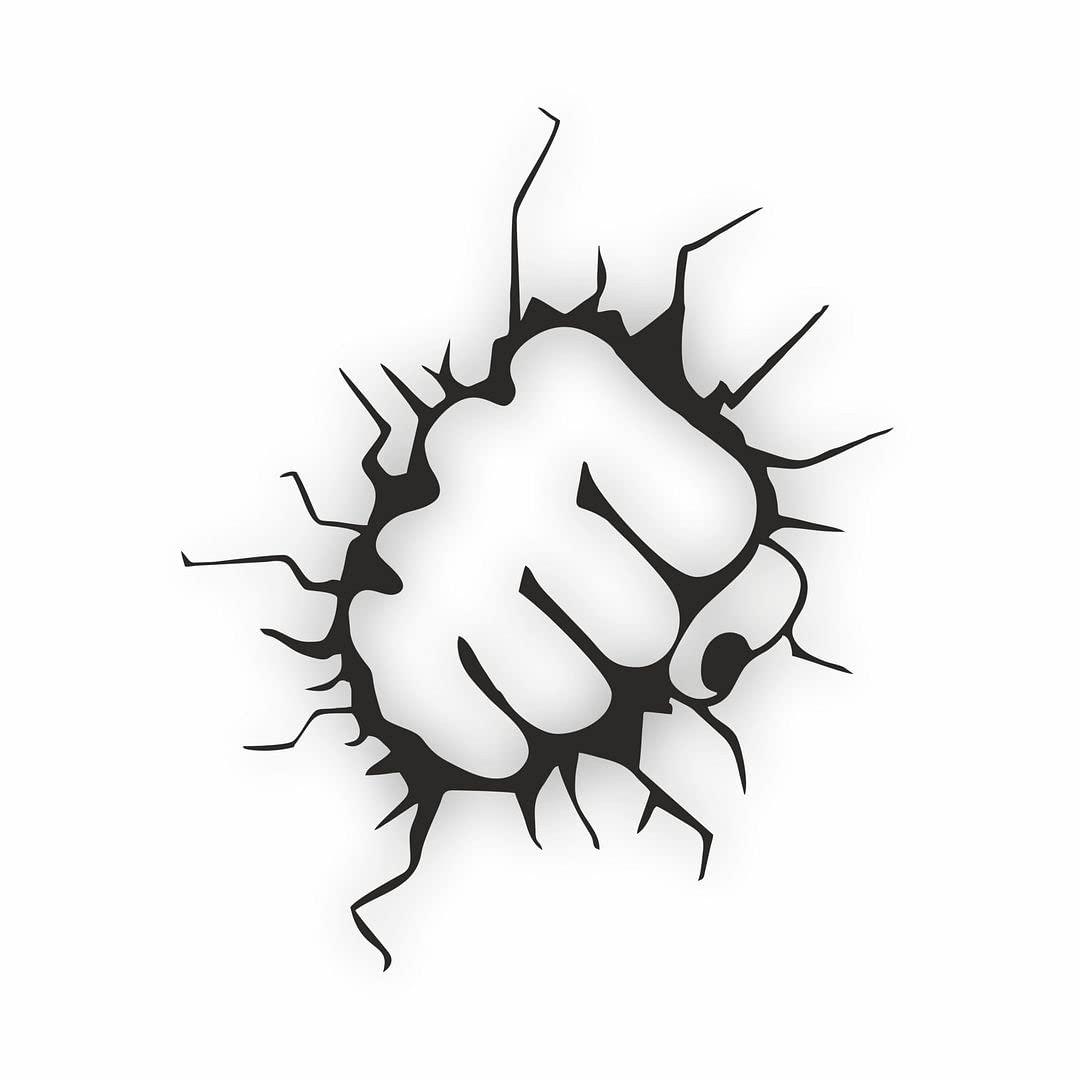 Akshar Arts Bhuwana  Black Hand Punch Nice & Trendy Look Exterior Car Sticker Self-Adhesive, Waterproof Decal Vinyl for All Car Sticker (2Pcs) Size (16cm X 20cm)_C22