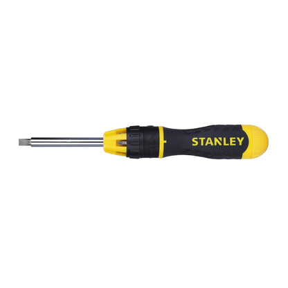 STANLEY STHT68010-8 Magnetic Holder Ratcheting Screwdriver with 10 Bits, 3-Position Audible Ratcheting Mechanism,Comes with Patented Bit Storage System, Ideal for Machines, Cars & General Repair Tasks