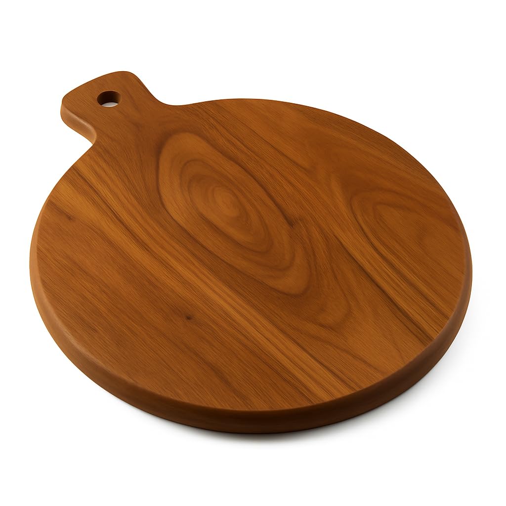 Udaipur Handicrafts Wood Chopping Board – 14x12 Inches | Handmade, Reversible, Durable Cutting Board for Kitchen & Serving | Rustic Cheese Platter, Bread or Meat Board
