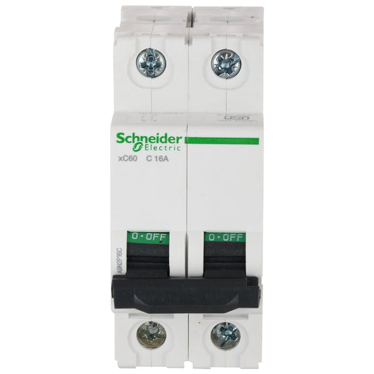 Schneider Electric Acti9 MCB A9N2P63C, 63Amp 2 Pole MCB, C Curve, 10000A (10kA) White Color Miniature Circuit Breaker