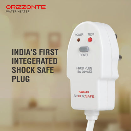 Havells Orizzonte 25 Litre Storage Water Heater(Geyser)| Anti Rust Tank| Remote Controlled| Digital display| With Shock Safe Plug | Warranty: 7 Year on Tank| Free Installation & Flexi Pipe (White)