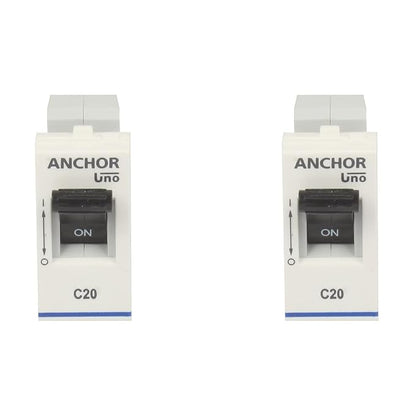 Anchor by Panasonic UNO Mini Penta Modular 16 Amp Single Pole C Curve MCB | Single Pole 16A MCB (65983-2)