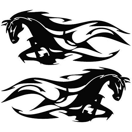 Akshar Arts Bhuwana Horse Flame Mirror Animal Decal Vinyl Car Sticker (Pack of 2) (Black)-Self-AdhesiveHorse Flame Mirror Animal Decal Vinyl Car Sticker (Pack of 2) (Black)-Self-Adhesive