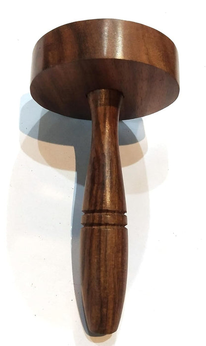 Udaipur Handicrafts | Single Block/Jointless Wood | Paratha Saeki | Roti Presser | Potato/Pav Bhaji Masher | 1 Pc