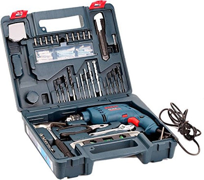 BOSCH Professional GSB 500 RE Corded-Electric Drill Tool Set, 10 mm, 500 Watt, 1 Year Warranty, Blue