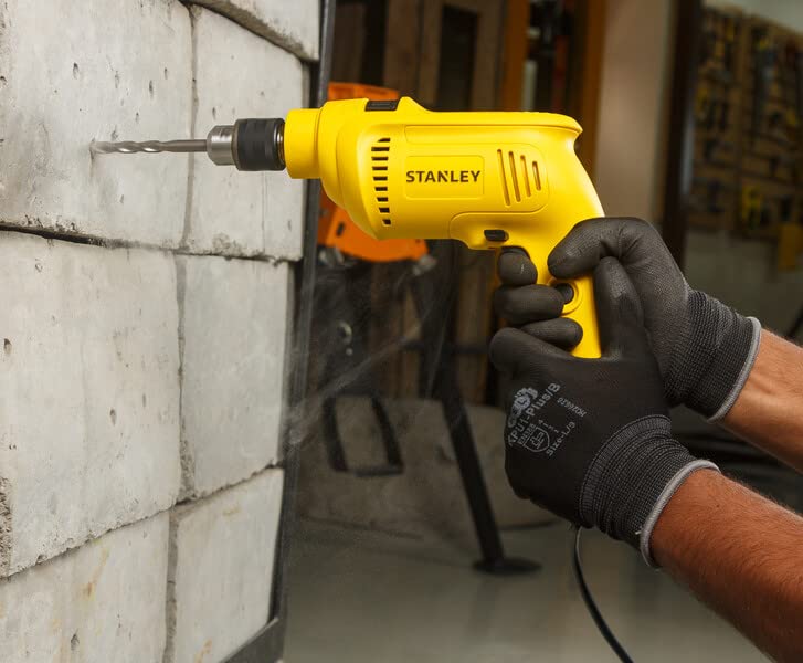 STANLEY SDH550KP-IN 550W 10mm CORDED HAMMER DRILL MACHINE & HAND TOOL KIT for Home, DIY & Professional Use (120-PIECES) - INCLUDES Hammer Drill,Plier,Hammer,Measuring Tape & Drill Bits,1Year Warranty