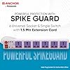 Anchor by Panasonic 6 way Universal Socket with Single Switch | 6 Way Extension Board with 1.5 Mtr Extension Cord | Multi Plug Socket for Home Wall, Office (22579)