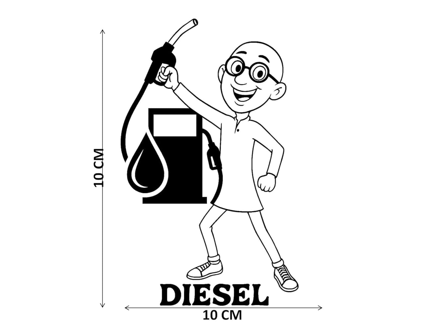 Akshar Arts Bhuwana Car Sticker Vinyl Stickers Diesel Sticker for Car Exterior Waterproof Scratch Proof, Weather Resistant Decals Black White Cute Cartoon Jerry (Patlu Cartoon -Car..)