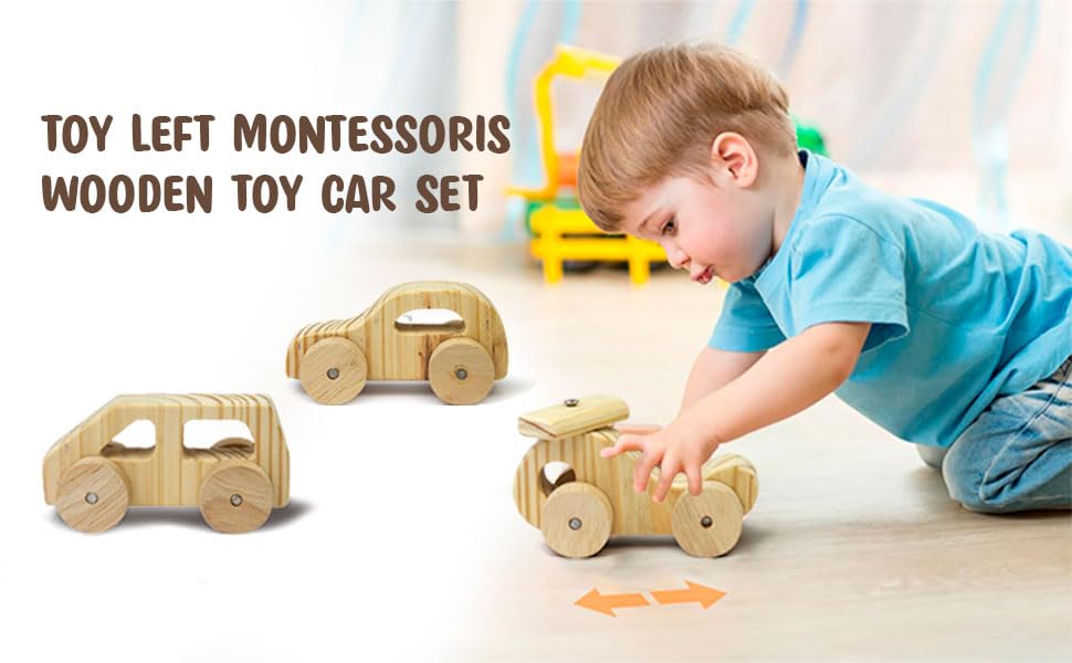 UdrCrafts® Natural Wooden Cars, Trucks & Helicpoter Toys Safe, Educational Toy Set for Toddlers Natural Wood Transportation Toys for Kids Eco-Friendly Transportation Play Set (Helicopter)
