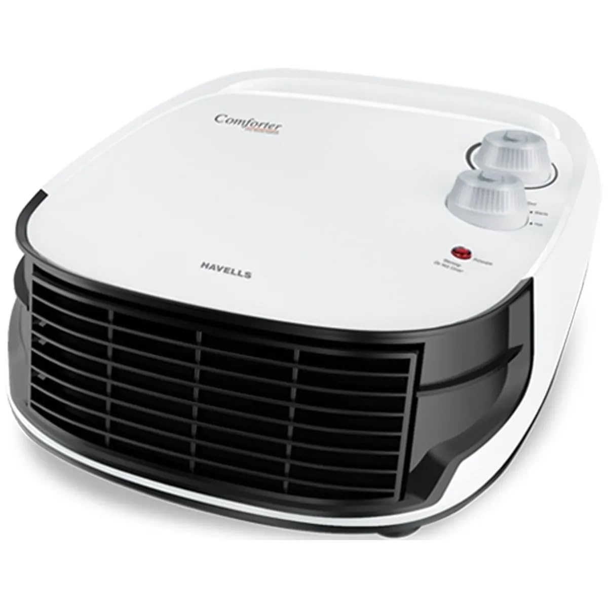 Havells Comforter 2000 Watt Room Heater with Overheat Protection| Easy to Carry for Bedroom and Office| Adjustable Thermostat Control Knob & Adjustable Vent for Air Delivery (White and Black)