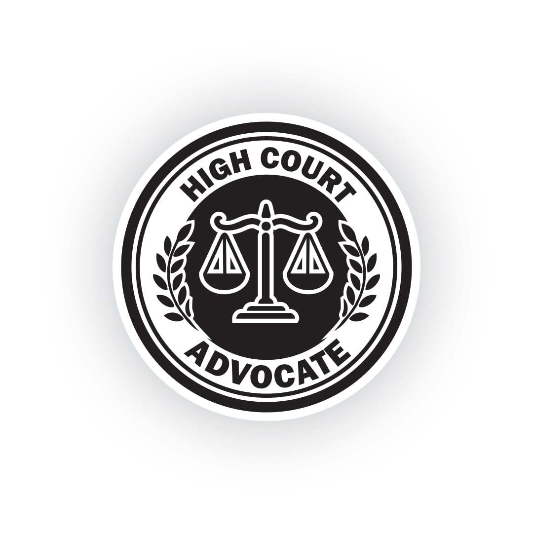 "Akshar Arts Bhuwana Law Protector Advocate Badge Vinyl Sticker for Car, Tablet Back Cover, Black & White "