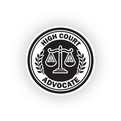 "Akshar Arts Bhuwana Law Protector Advocate Badge Vinyl Sticker for Car, Tablet Back Cover, Black & White "