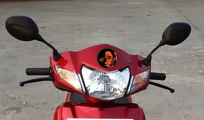 Akshar Arts Bhuwana Hanuman Jai Shree Ram Sticker for Scooty, Bike- All Two Wheeler Vehicle Vinyl Decal Size (11cm X 11cm) Multicolor