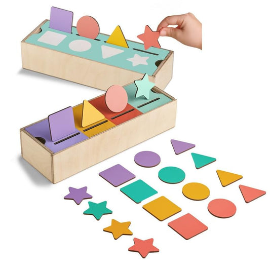 Udaipur Handicrafts Curious Cub Color & Shape Sorter Toys for Kids 1-3 Yrs| Montessori Wooden Toy for 1 Year Old|Puzzle Game for Preschool Learning| Color Sorting Toys for Kids| Montessori Toy's for 2 Year| Birthday Gift