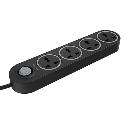 Anchor by Panasonic 4 Universal Socket Extension Board, 6A Spike Guard with 2-Meter Heavy Duty Cord for Home and Office Usage, 4 Way Power Strip with LED Indicator, Matt Finish