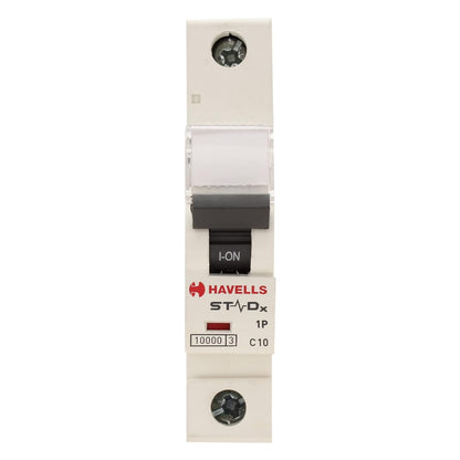 HAVELLS STAD-X 10A SP C MCB 240V - WHITE