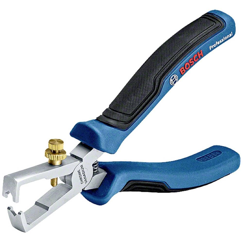 BOSCH Professional 160mm Wire Stripper, Chrome-Vanadium Steel, One-Handed Soft Grip Handle, Anti-Slip Shoulders, With Opening Spring for Precision Cutting