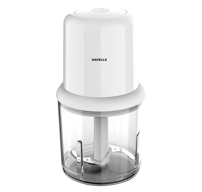 Havells Coral 200W Electric Vegetable Chopper for Kitchen | 750ml Bowl | One-Touch Operation | Portable Food Chopper | Chop, Mince, Dice | Compact Design | 2-Year Warranty (White)